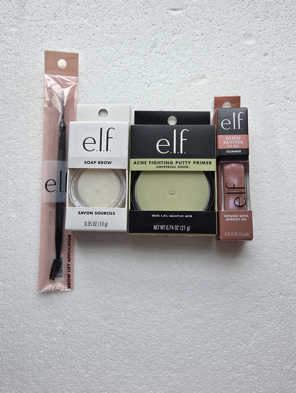 e.l.f. Cosmetics Makeup Bundle Putty Primer Soap Brow Lip Oil Applicator